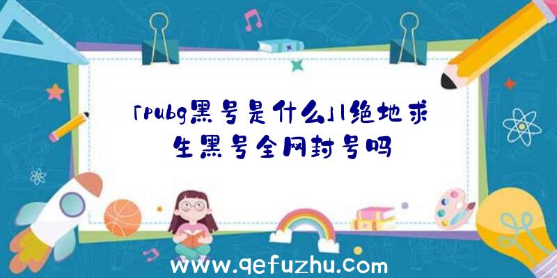 「pubg黑号是什么」|绝地求生黑号全网封号吗